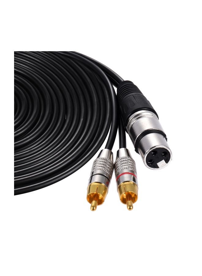 1 XLR Female To 2 RCA Male Plug Stereo Audio Cable Connector I2802-4-A Black - Image 5