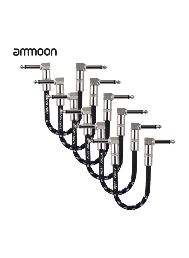 6-Piece Guitar Effect Pedal Instrument Patch Cable With Plug I2865-2-A Black/Sliver - Image 5