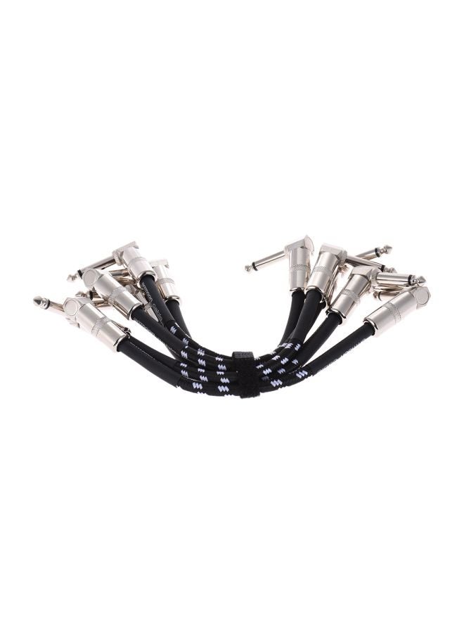 6-Piece Guitar Effect Pedal Instrument Patch Cable With Plug I2865-2-A Black/Sliver - Image 4