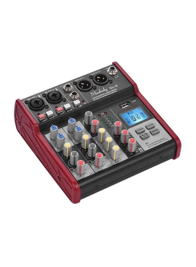Muslady 4-Channel Mixing Console Mixer I4389EU-A Red  - Image 1