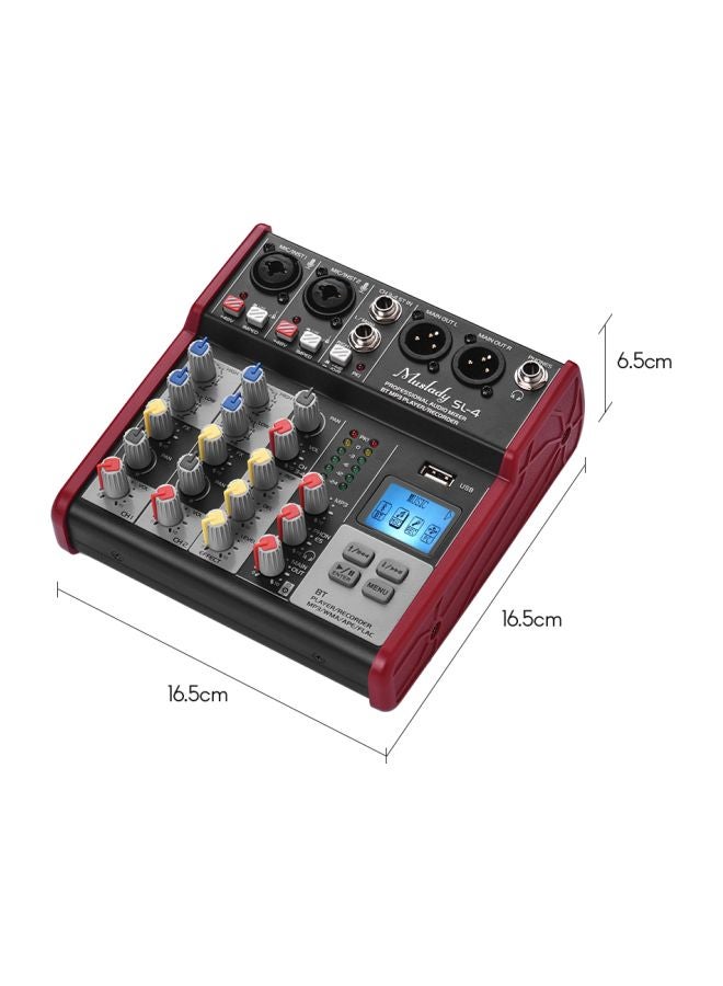 Muslady 4-Channel Mixing Console Mixer I4389EU-A Red  - Image 4