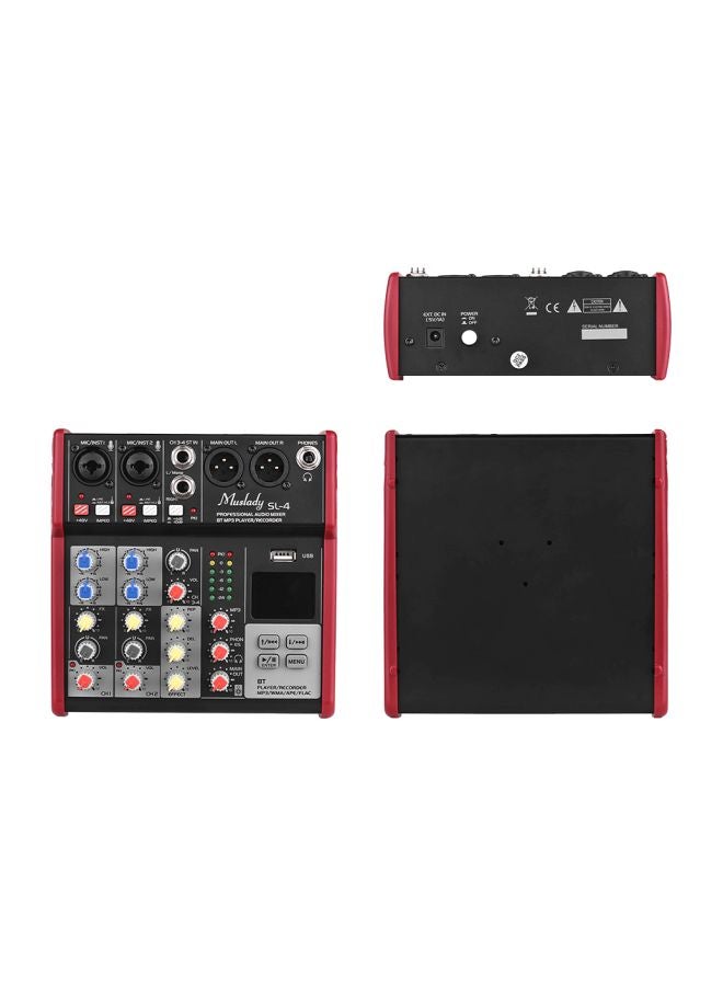 Muslady - 4-Channel Mixing Console Mixer I4389EU-A Red - Image 1