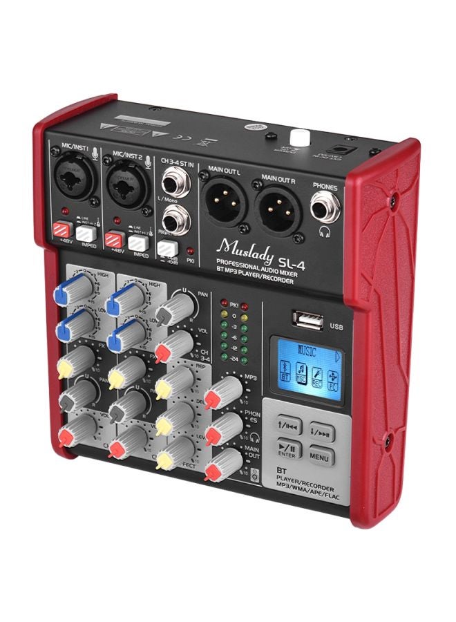 Muslady 4-Channel Mixing Console Mixer I4389EU-A Red  - Image 5