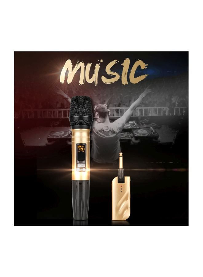 Pack Of 2 Wireless Microphone With Portable USB Receiver I4522-2-A Black/Gold
