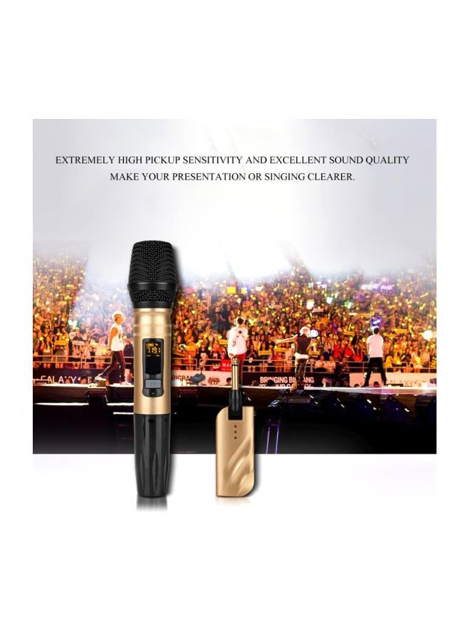 Pack Of 2 Wireless Microphone With Portable USB Receiver I4522-2-A Black/Gold