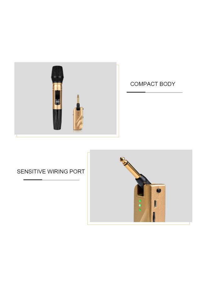 Pack Of 2 Wireless Microphone With Portable USB Receiver I4522-2-A Black/Gold