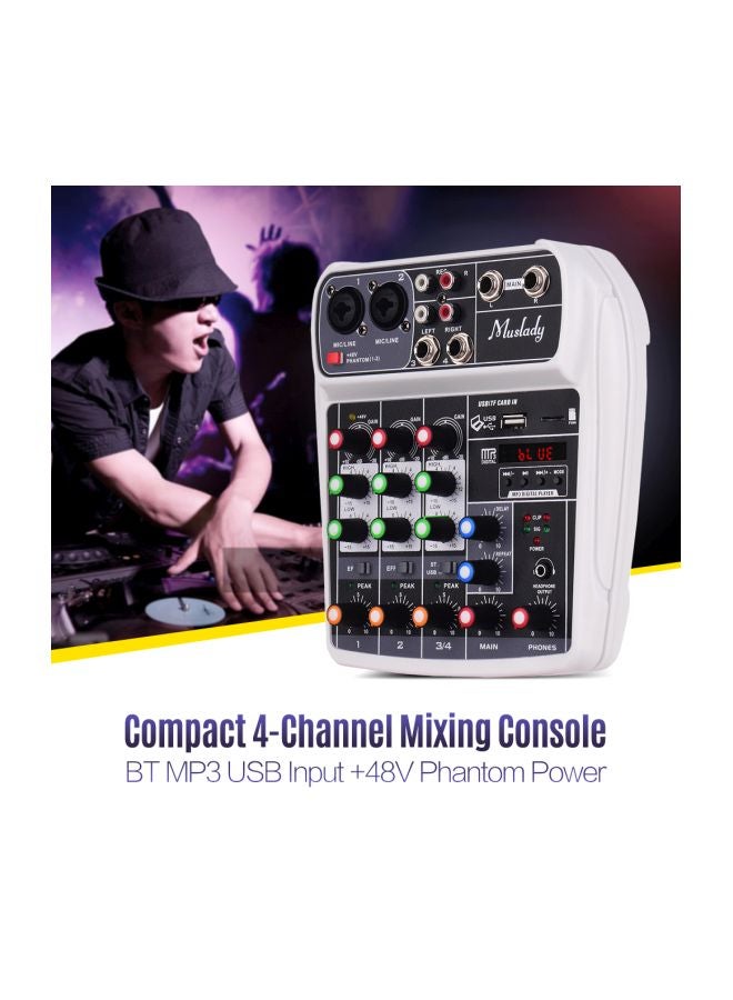 Muslady - Digital Audio Mixing Console AI-4 White/Black - Image 1