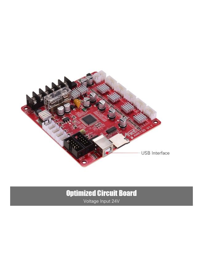 Anet - A1284-Base V1.7 Base Control Mother Board For A8 Plus Red/Black/Silver - Image 1