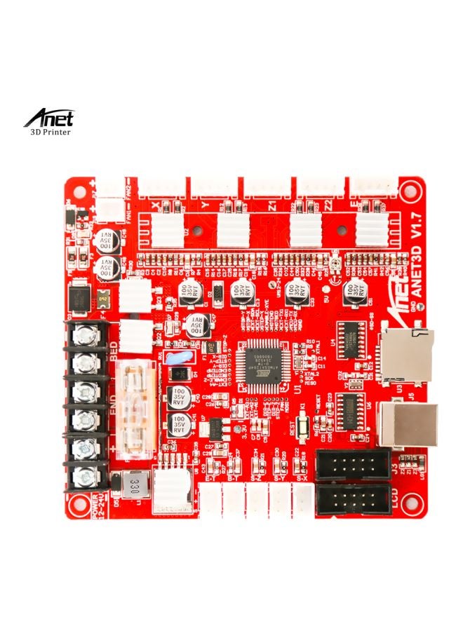 Anet - A1284-Base Mother Board For Anet A6 Red/Black/Silver - Image 1