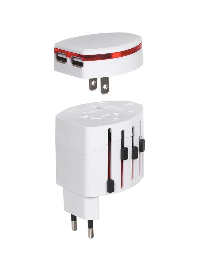فيستنايت محول شامل للسفر مزود بمنفذ USB أبيض - Image 1