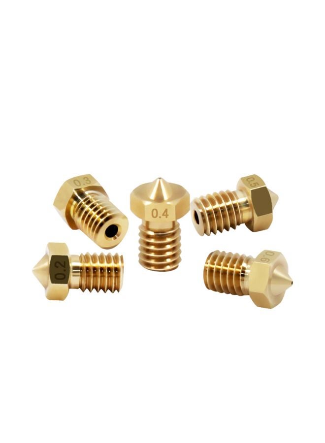 10-Piece V6 Nozzle Set For 3D Printer Gold  - Image 2