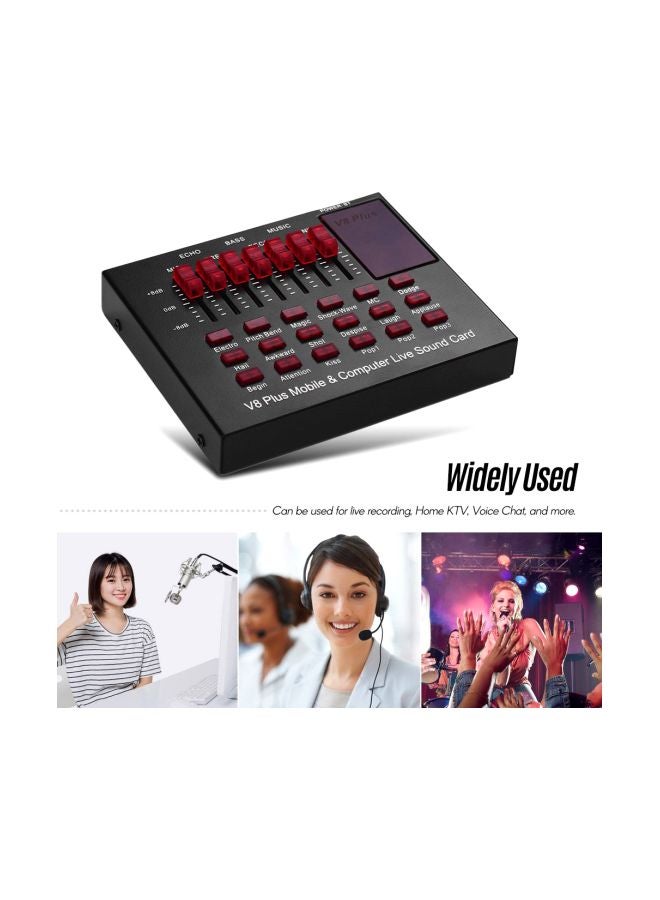 Generic - V8 Plus Mobile And Computer Live Sound Card Black - Image 1