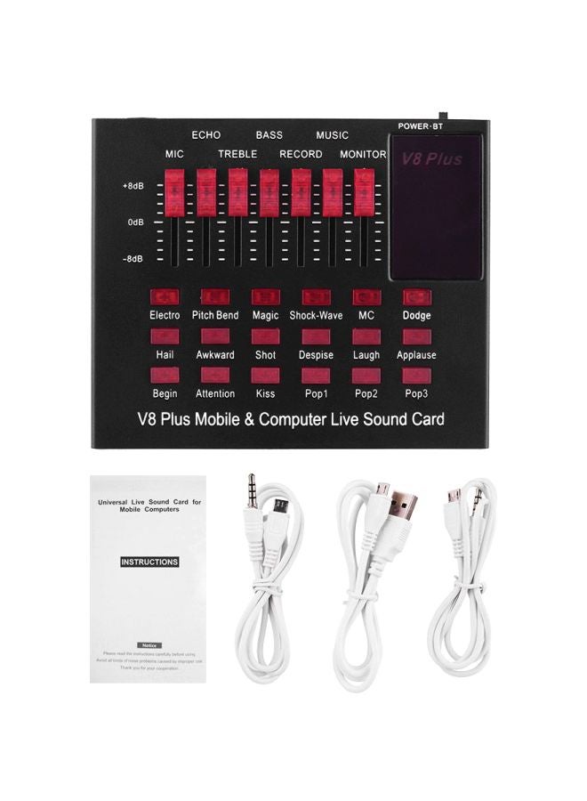 Generic - V8 Plus Mobile And Computer Live Sound Card Black - Image 1
