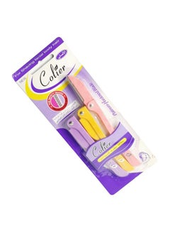 COLIER 3-Piece Facial Hair Shaving Kit Pink/Purple/Yellow  - Image 1