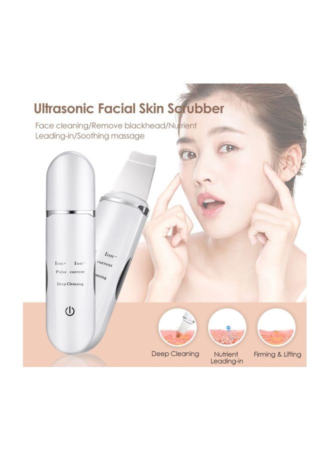 Ultrasonic Facial Skin Deep Cleansing Massager White - Image 3