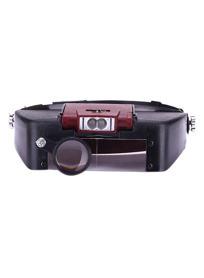 Magnifying Eye Glasses Lens Loupe 2 LED Light Visor Red - Image 1