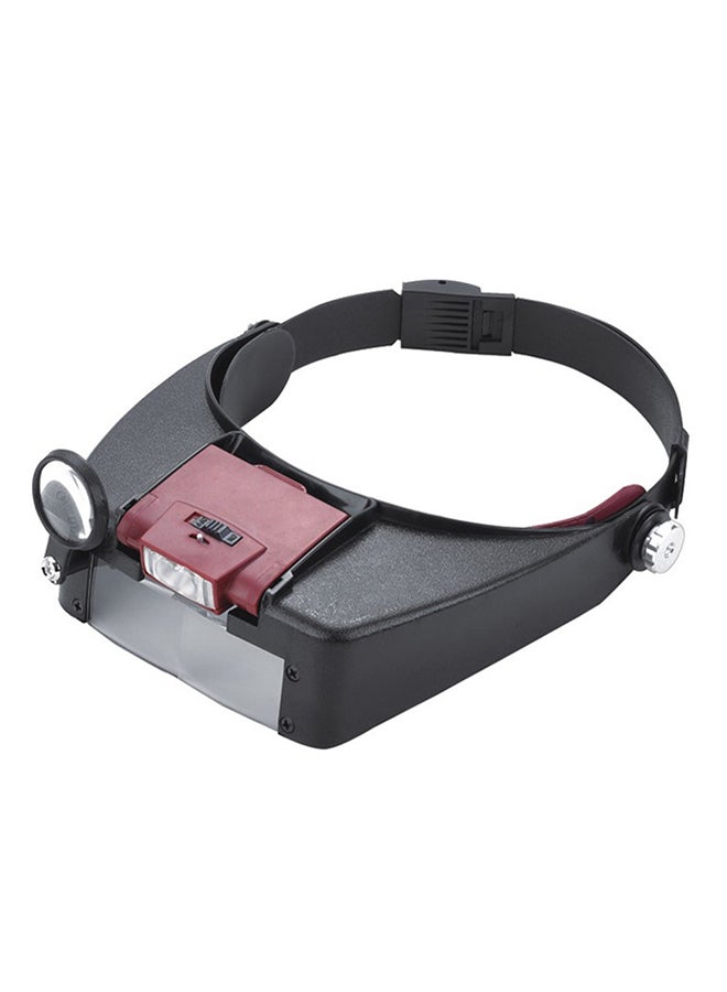 Magnifying Eye Glasses Lens Loupe 2 LED Light Visor Red - Image 2