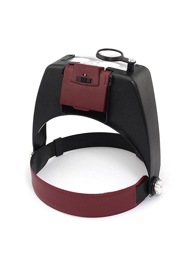 Magnifying Eye Glasses Lens Loupe 2 LED Light Visor Red - Image 4