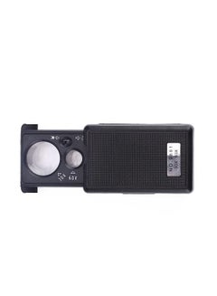 LED Magnifying Glass Magnifier Microscope 30X 60X Portable Slide Out Loupe UV Light Tweeze Black