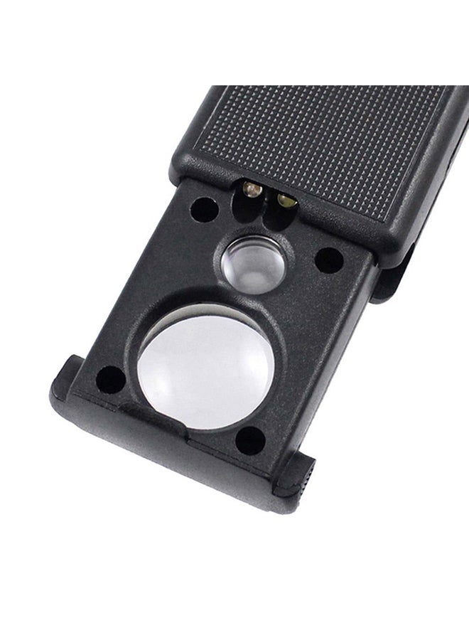 Generic - LED Magnifying Glass Magnifier Microscope 30X 60X Portable Slide Out Loupe UV Light Tweeze Black - Image 1