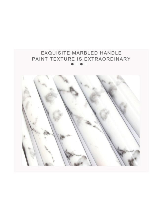 بيوينتي طقم فُرش مكياج بلاستيكية مكون من 10 قطع أبيض/ذهبي/بني - Image 4