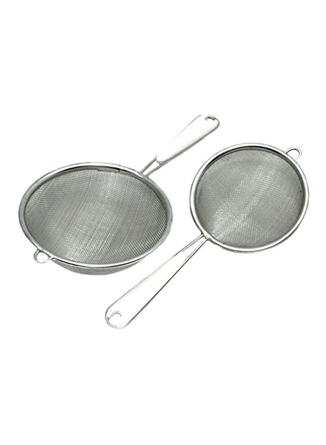 Chef Craft 2-Piece Stainless Steel Mesh Strainer Set Silver