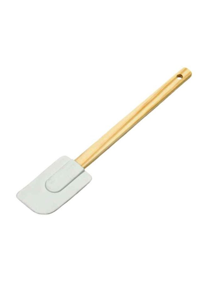 شيف كرافت ملعقة مسطحة خشبية بمقبض أبيض/بيج