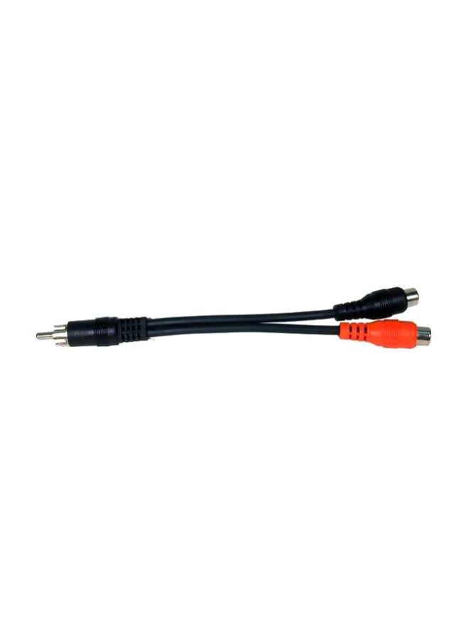 كومبرهينسيف كابل محول صوت من منفذ RCA ذكر إلى منفذي RAC أنثى أسود ميست/ أحمر 