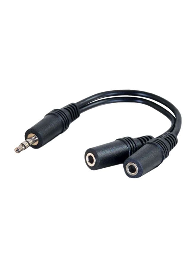 كومبرهينسيف كابل محول صوت من أنثى إلى RCA ذكر. أسود/فضي 