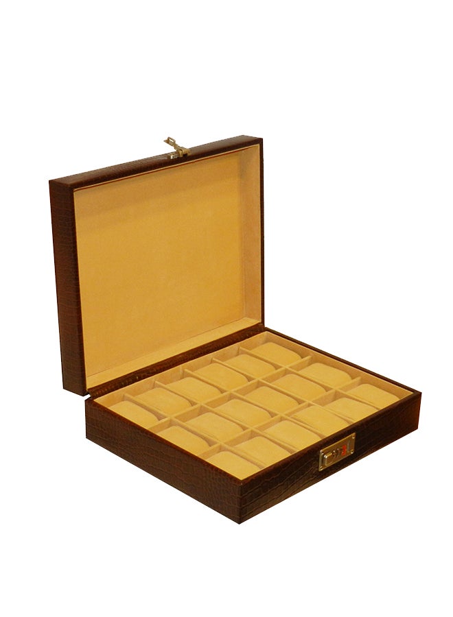 LAVERI LEATHER - unisex 18 Grid Genuine Leather Designer Watch Box - Image 1