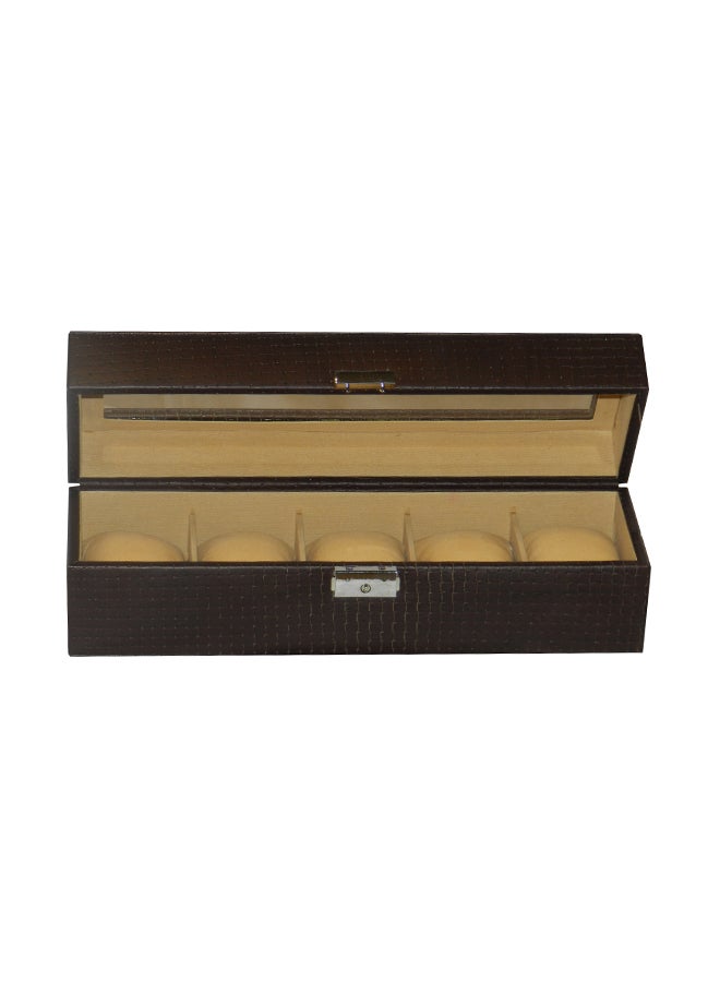 LAVERI LEATHER - unisex 5 Grid Genuine Leather Designer Watch Box - Image 1