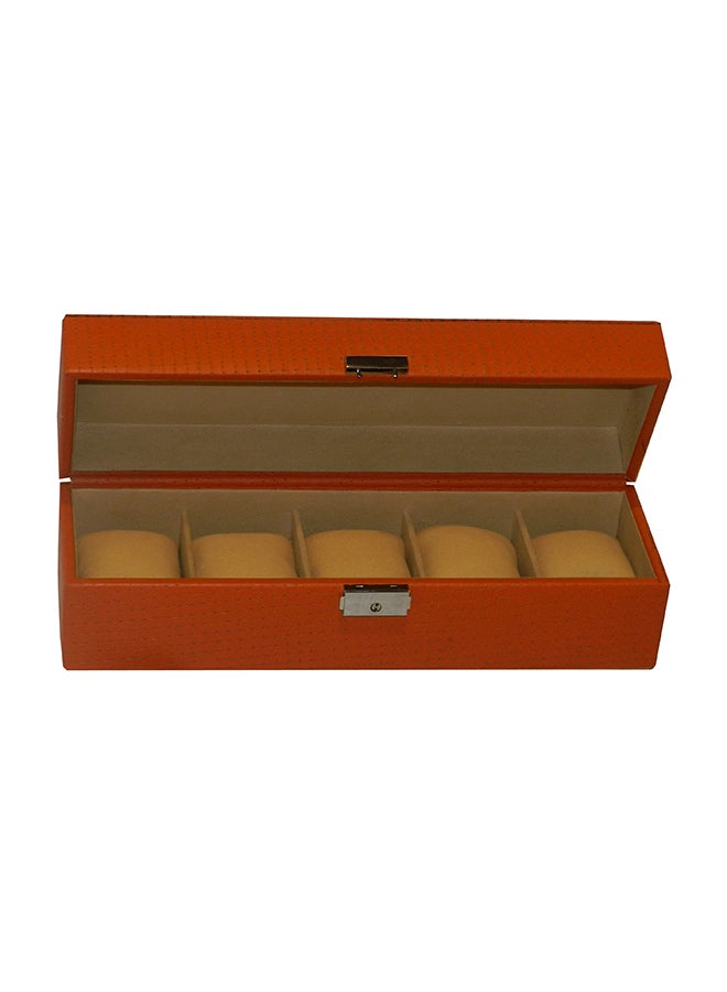 LAVERI LEATHER 5 Grid Genuine Leather Designer Watch Box - Image 2