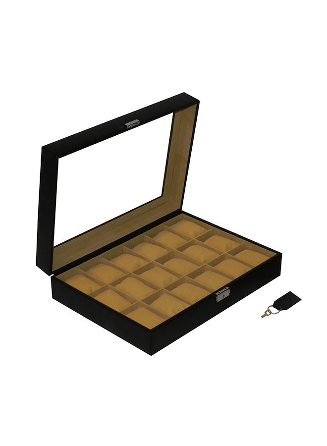 LAVERI LEATHER unisex 18 Grid Designer Faux Leather Watch Box - Image 2