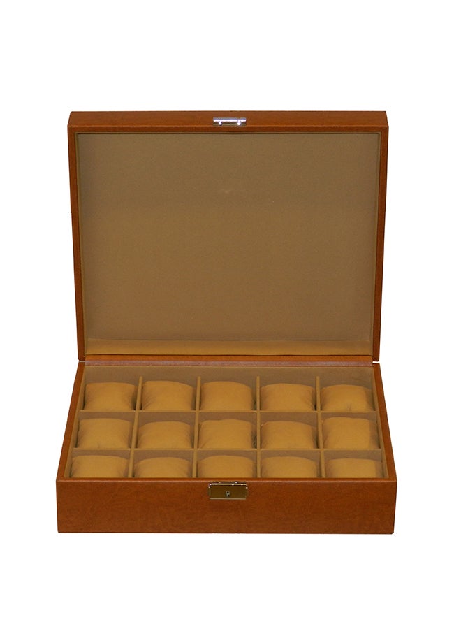 LAVERI LEATHER - unisex 15 Grid Designer Faux Leather Watch Box - Image 1