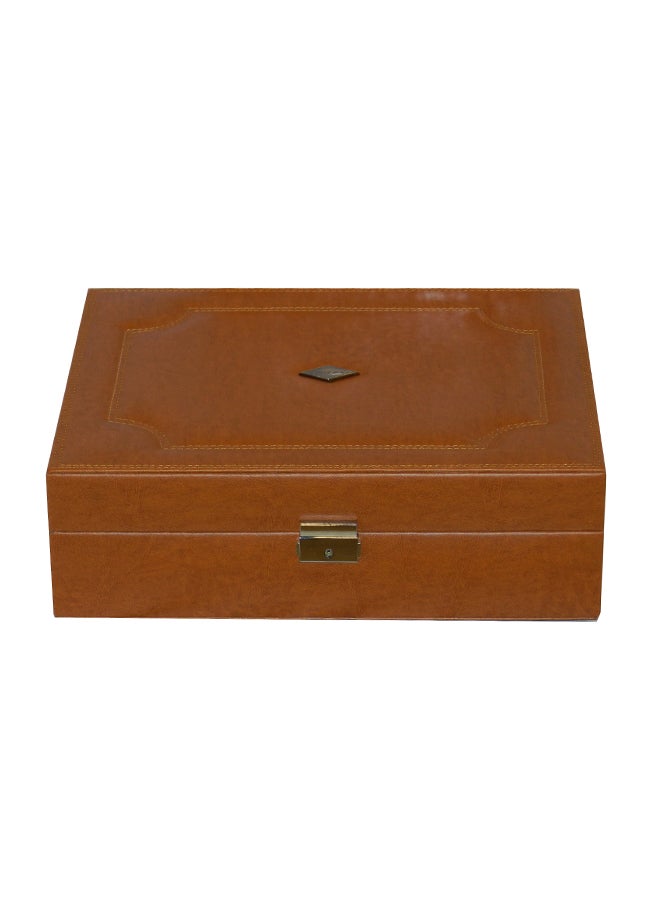 LAVERI LEATHER - unisex 15 Grid Designer Faux Leather Watch Box - Image 1