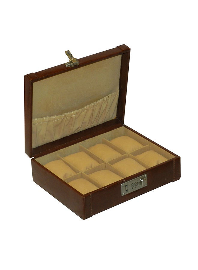 LAVERI LEATHER unisex 8 Grid Designer Faux Leather Watch Box - Image 4