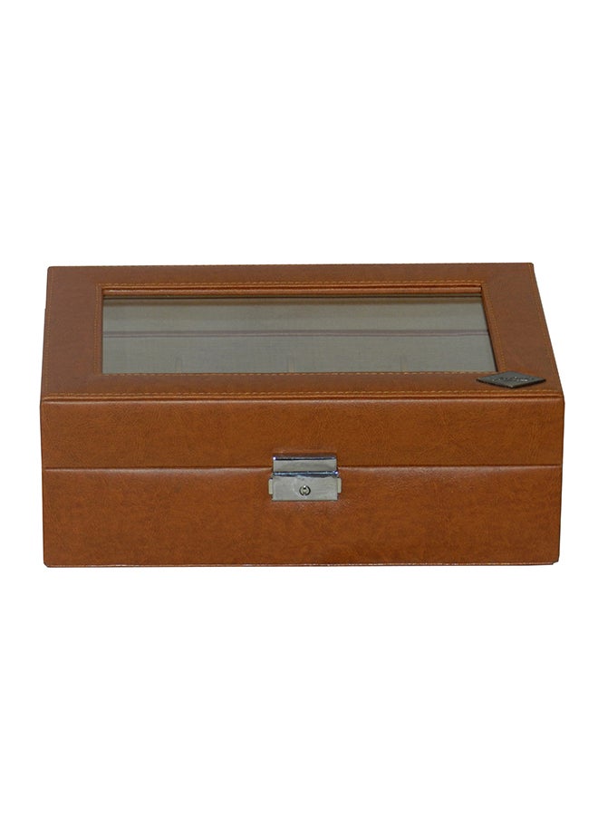 LAVERI LEATHER - unisex 8 Grid Designer Faux Leather Watch Box - Image 1
