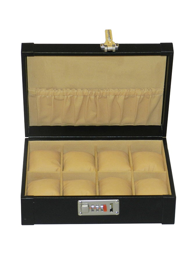 LAVERI LEATHER - unisex 8 Grid Designer Faux Leather Watch Box - Image 1