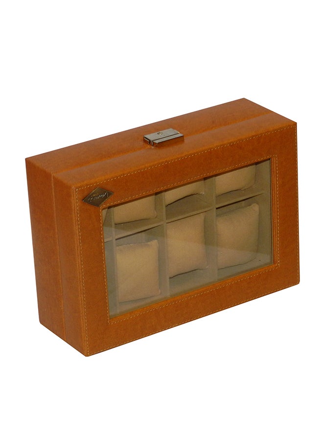 LAVERI LEATHER - unisex 8 Grid Designer Faux Leather Watch Box - Image 1