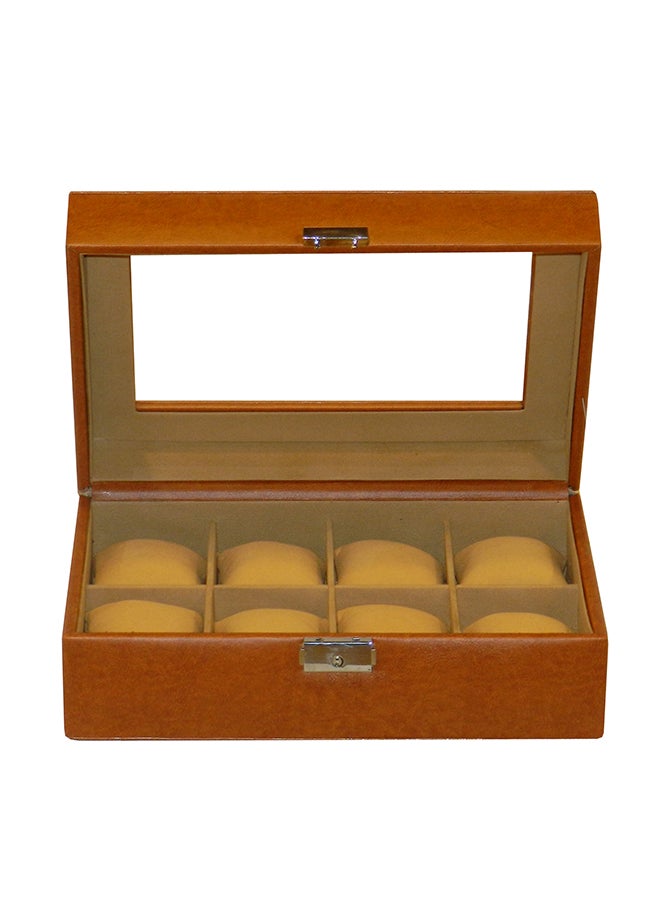 LAVERI LEATHER - unisex 8 Grid Designer Faux Leather Watch Box - Image 1