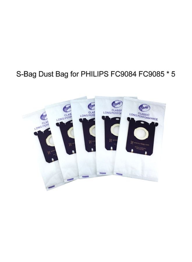 Generic 5-Piece Replacement Vacuum Cleaner Dust S-Bag H27588-9 White/Black  - Image 2