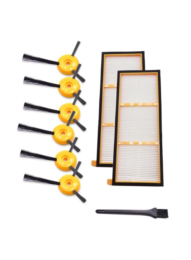 9-Piece Replacement Side Brushes And Filters Set H24301-17 White/Black/Yellow - Image 1