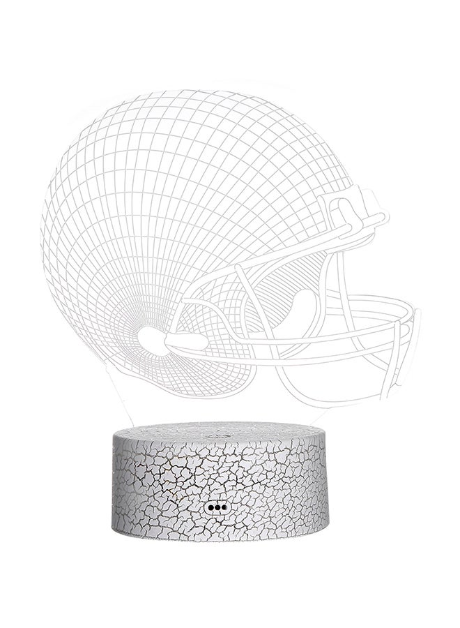 3D Helmet LED Night Light With Remote Control White 21.50x5.30x15.00cm - Image 1