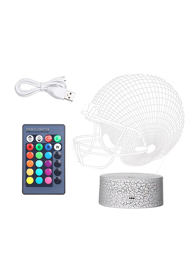 3D Helmet LED Night Light With Remote Control White 21.50x5.30x15.00cm - Image 2
