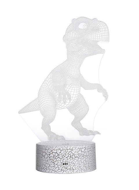 3D Dinosaur LED Night Light With Remote Control White 21.50x5.30x15.00centimeter