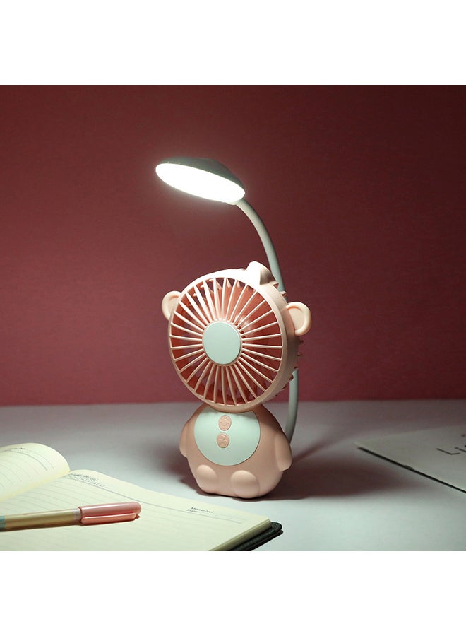 Adjustable Mini USB Powered Operated Fan With LED Light Pink 17.50x6.00x13.00cm - Image 2