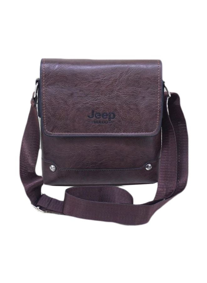 Jeep Buluo Leather Crossbody Bag Coffee