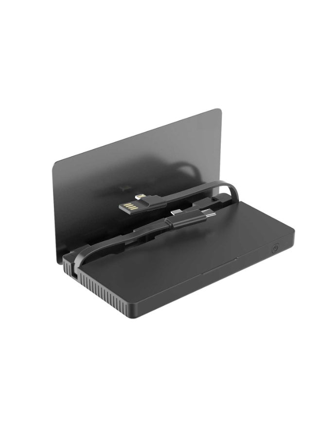 Powerology - 8000.0 mAh 3-In-1 Power Station With Built-In Cable Gold/Grey - Image 1