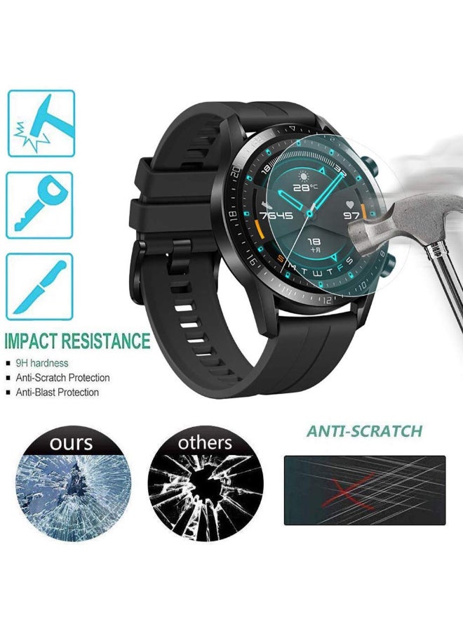Eworld Pack Of 5 Tempered Glass Screen Protector Film For Huawei Watch GT 2 Clear  - Image 2