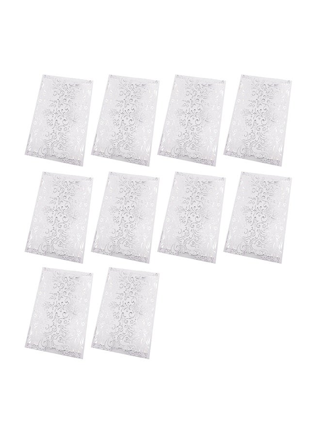 10-Piece Pearl Paper Floral Invitation Card - Image 1